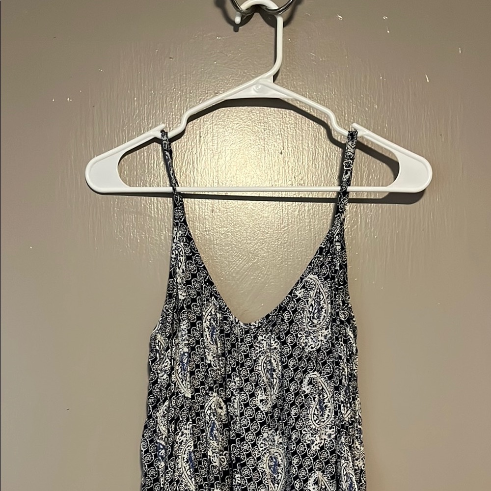 Black and White Paisley Spaghetti Strap Top